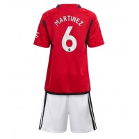 Manchester United Lisandro Martinez #6 Domáci Detský futbalový dres 2023-24 Krátky Rukáv (+ trenírky)